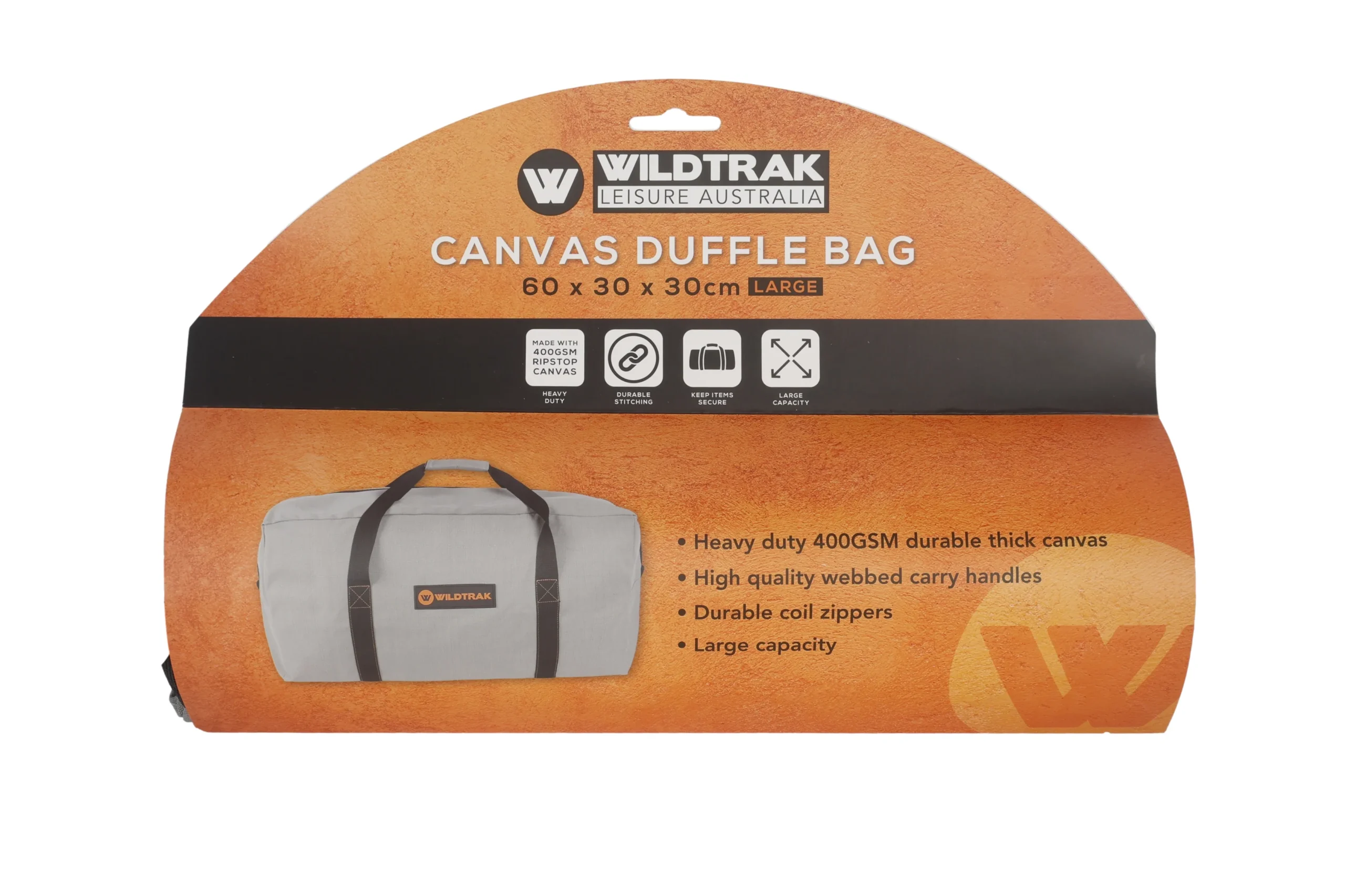 Wildtrak Leisure EXPLORER DUFFLE BAG LARGE 400G RIPSTOP CANVAS 60X30X30CM