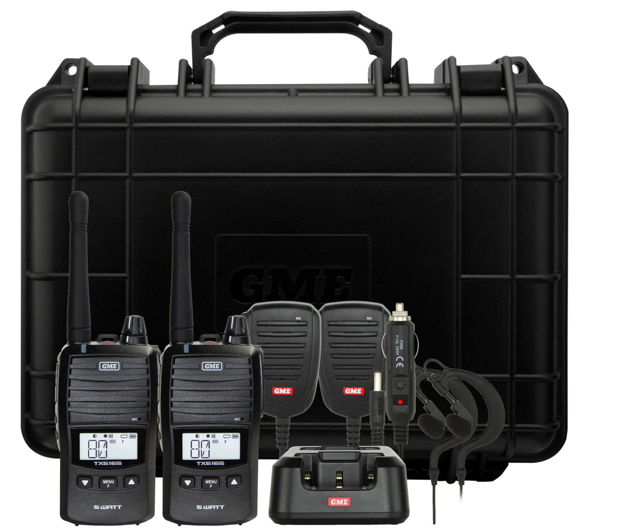 GME TX6165 5 Watt UHF CB Handheld - Twin Pack